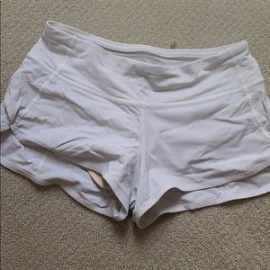 White lululemon speed shorts